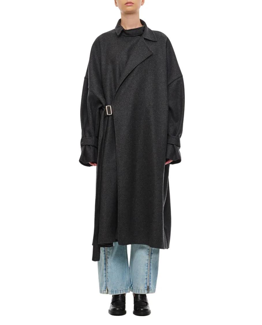 Plan C - Black Wool Coat - Größe 40 - schwarz