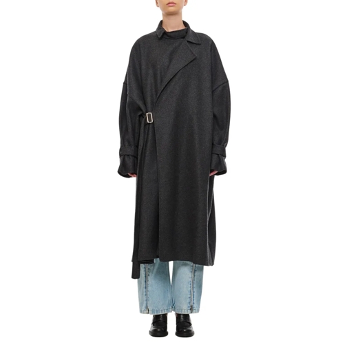 Plan C Übergangsmäntel Black Wool Coat Black