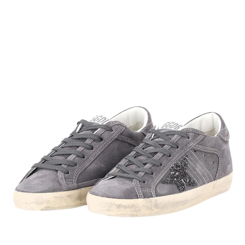 Golden Goose Schnürschuhe Super Star Grey Suede Sneakers Grey