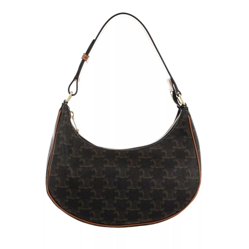 Celine Ava Triomphe Shoulder Bag Leather Brown/Beige Crossbody Bag