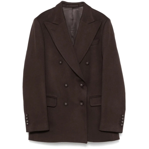 Officine Generale Blazer Coffee Brown Wool-Cashmere Blazer Brown