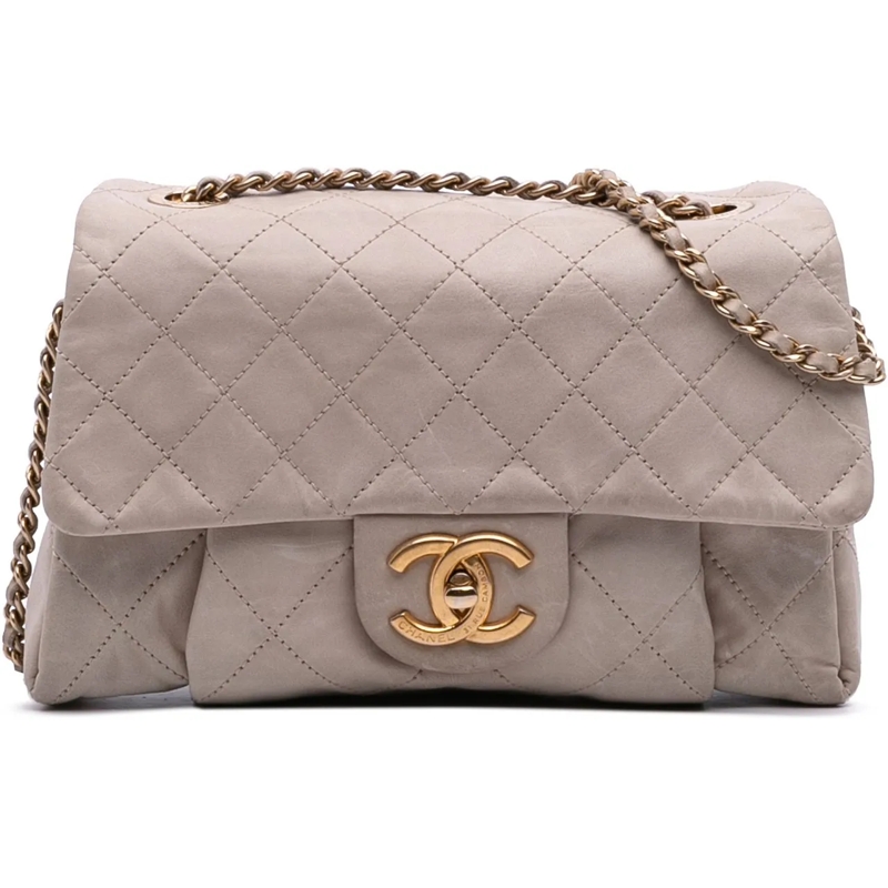 Chanel Sac à bandoulière Small Aged Calfskin Chic Quilt Flap braun