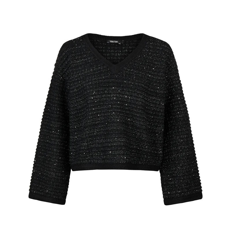 Marc Aurel Pullover Pullover in sparkling 3D-Optik schwarz