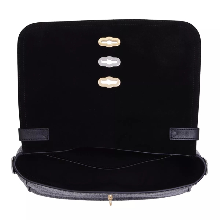 Mulberry Small Bryn Shiny Grained Leather Satchel in Black