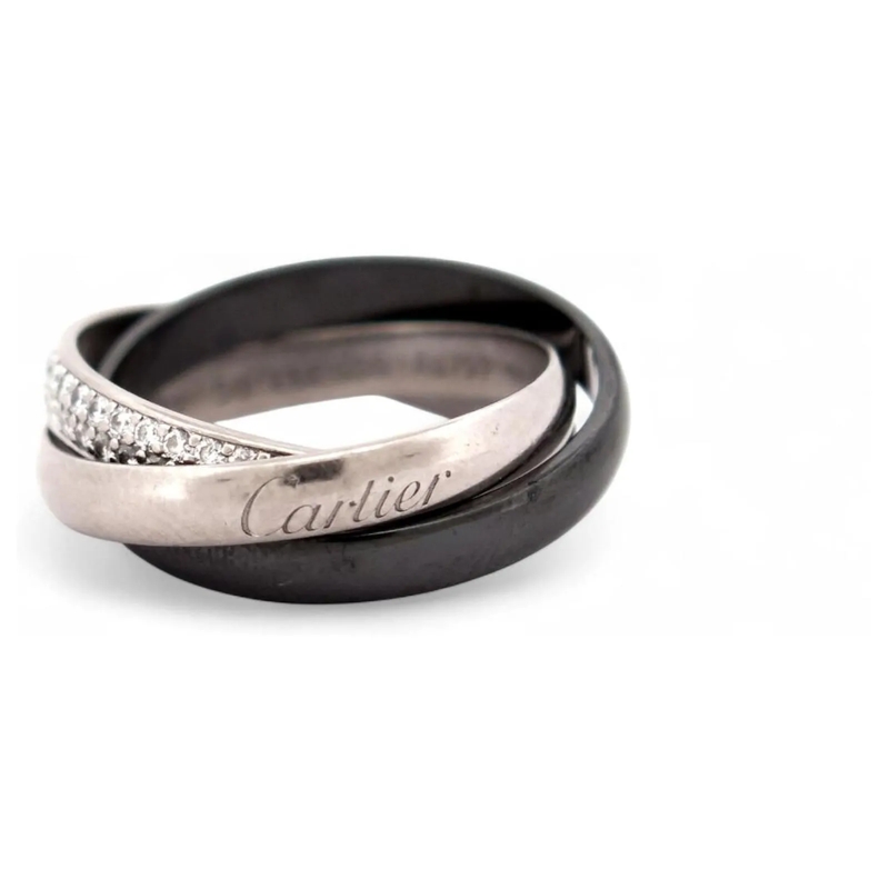 Cartier Ring CARTIER TRINITY KERAMIK DIAMANT RING PM CRB4235400 silber