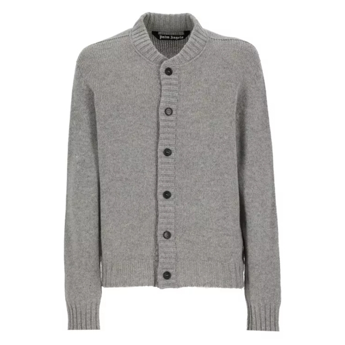 Palm Angels Cardigan With Logo Grey 