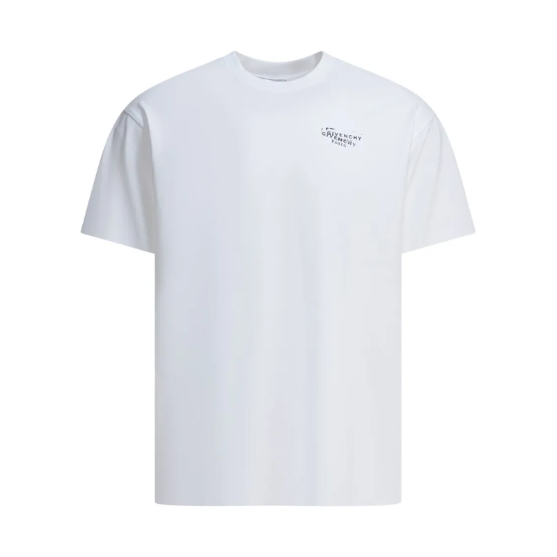 Givenchy T-shirt Cotton T-Shirt With Distressed Logo Prints White