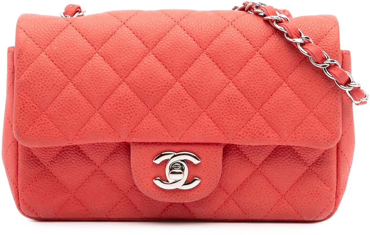 Chanel Hobo Bags - Mini Rectangular Classic Caviar Single Flap - Gr. unisize - in Orange - für Damen