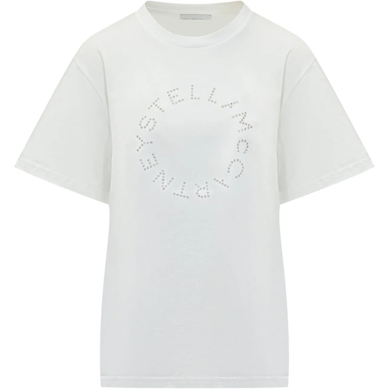 Stella McCartney T-shirt T-Shirt Con Logo A Borchie weiß