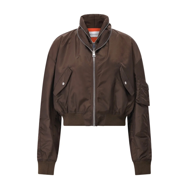 Givenchy Veste de transition Cropped Jacket With High Collar Black