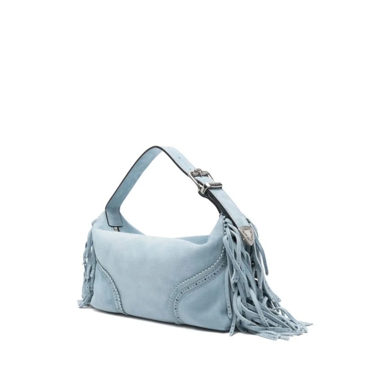 Ermanno Scervino Schultertasche Structured Shoulder Bag In Soft Lamb Leather With  Blue