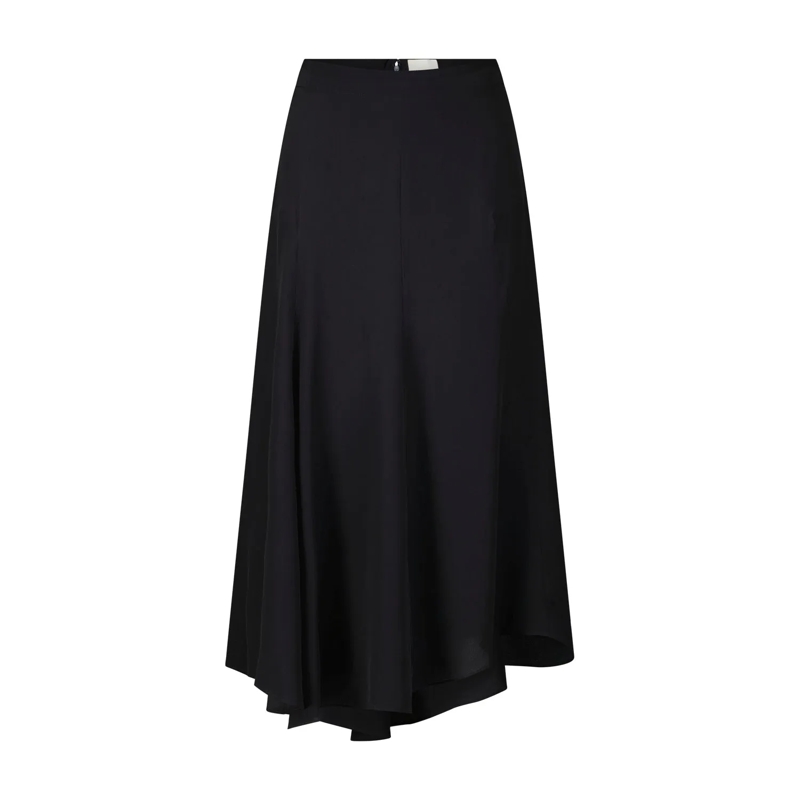 Isabel Marant Jupe longue Midirock Hortensia aus Seide schwarz