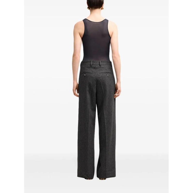 AMI Paris Freizeithose Grey Pinstriped Tailored Trousers Grey(Image 6)