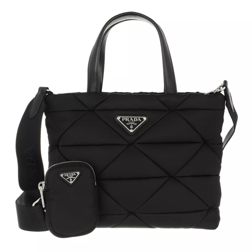 Prada Medium Shopping Bag Leather Black Shopper