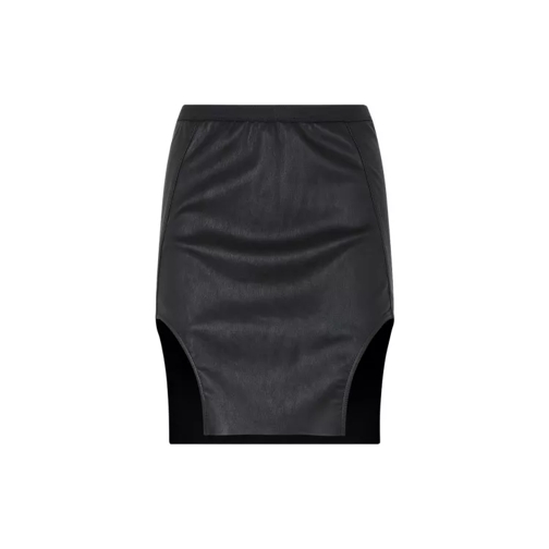 Rick Owens Black Leather Diana Mini Skirt Black 