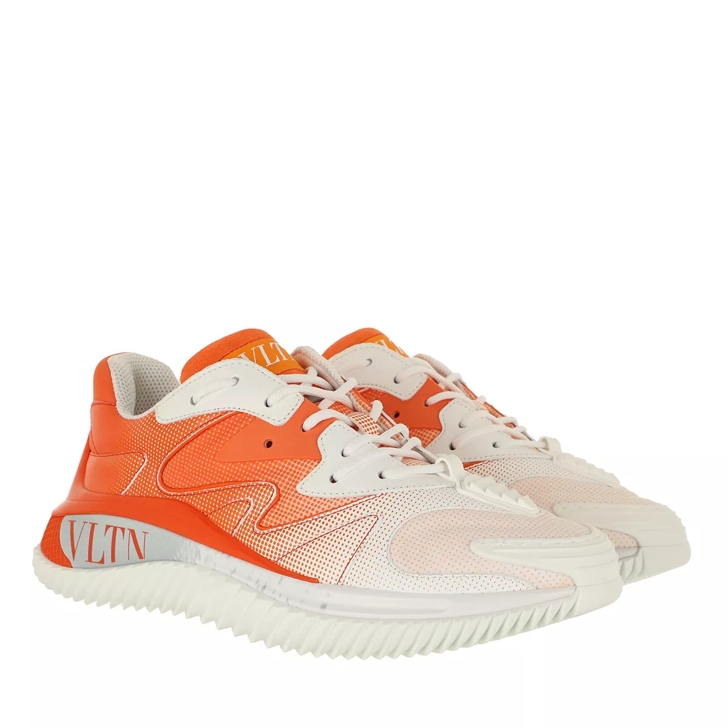 Orange and white on sale sneakers