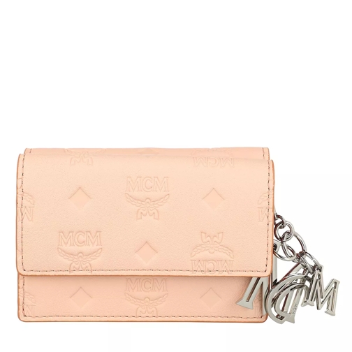 MCM Klara Leather Three Fold Wallet Pink Klaffplånbok