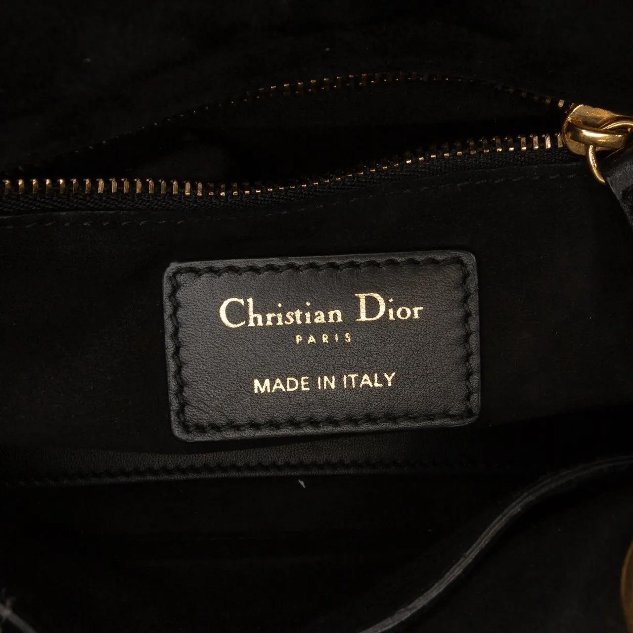 Thumbnail - Christian Dior Hobo Bags - Mini Lambskin Cannage Studded Supple Lady Dior - Gr. unisize - in Schwarz - für Damen