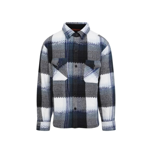 Missoni Chemises Grey And Blue Wool Overshirt Grey