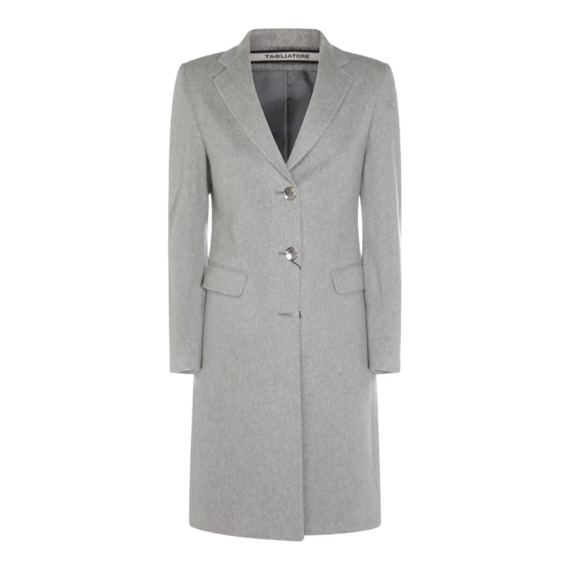Tagliatore Overgangsmantel Tailored Grey Coat With Notch Lapel Grey