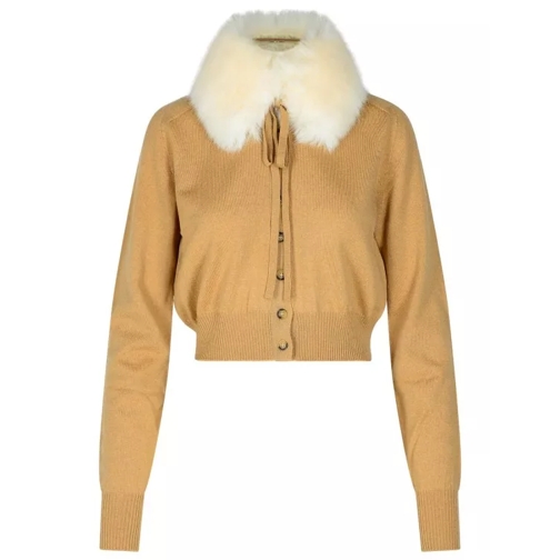 Sportmax Beige Virgin Wool Cardigan Brown 