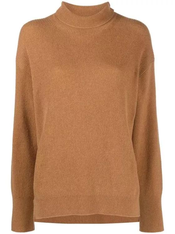 Nanushka - Roll-Neck Ribbed-Knit Knitwear Jumper - Größe M - brown