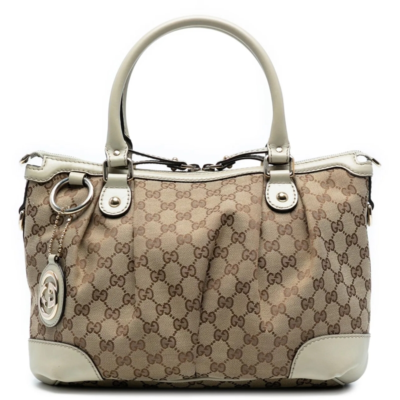 Gucci Schultertasche GG Canvas Sukey Satchel braun