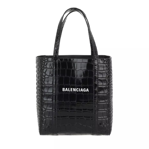 Balenciaga XXS Everyday Tote Bag Croc Print Black Draagtas