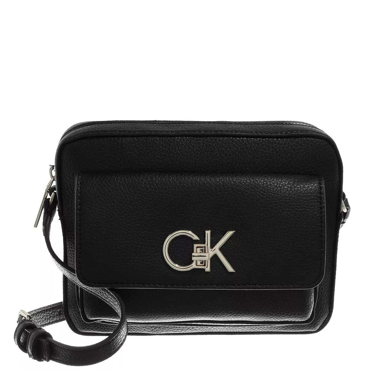 Calvin Klein Relock Camera Bag With Flap Black Crossbody Bag