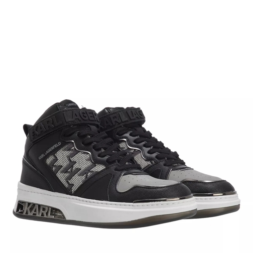 Karl Lagerfeld high-top sneaker Elektra Monogram Jacquard Hi Black Leather Grey