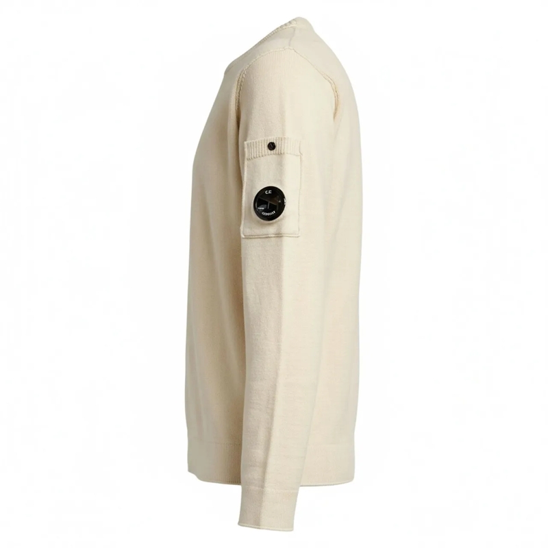 CP Company  Crew Neck In Soft Cotton Stretch Knit beige