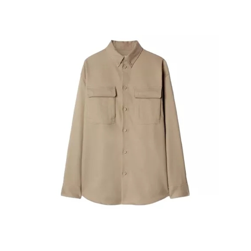 Off-White Embroiderd Military Drill Overshirt Brown 