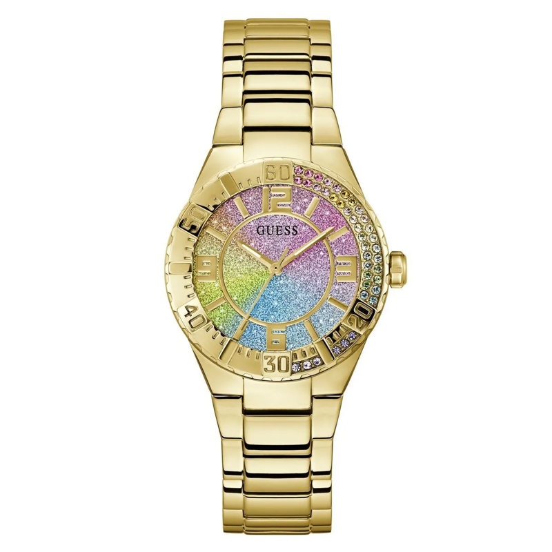 Guess Quarzuhr Quarz-Analoguhr Sangria gold