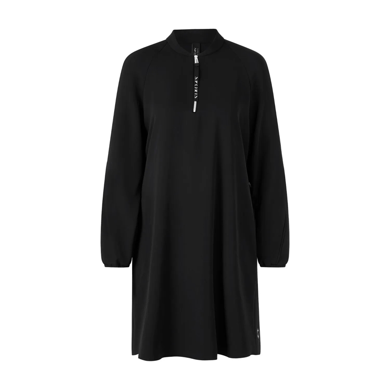 Marc Cain  Midikleid mit Reißverschlusskragen Schwarz