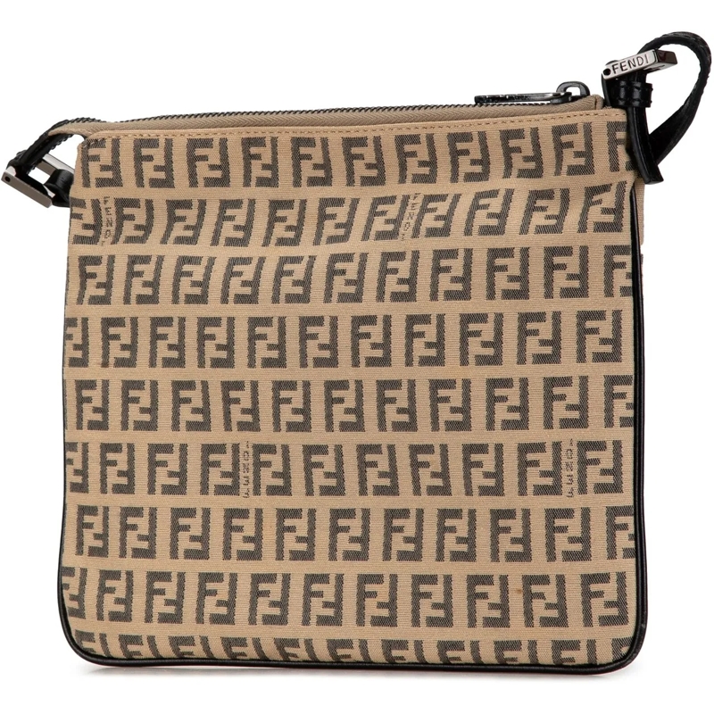 Fendi Schultertasche Zucchino Canvas Crossbody braun