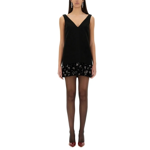 Self Portrait Mini-Kleider 3D Sequined Crepe Mini Dress Black