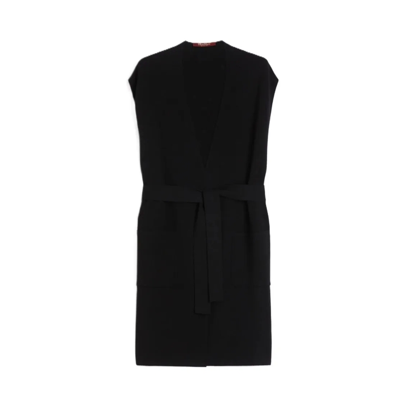 Max Mara Blazer Tailored Black Vest With V-Neckline Black