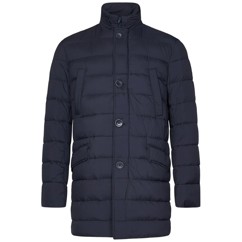 Herno Daunenjacke Quilted Nylon Jacket With Windproof Bib Blue