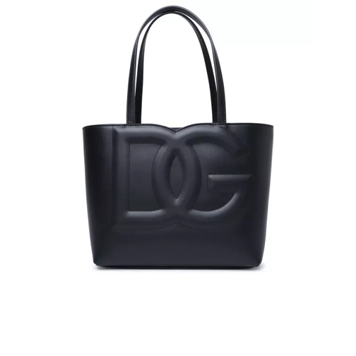 Dolce&Gabbana Dg' Small Black Calf Leather Shopping Bag Black Sac à bandoulière