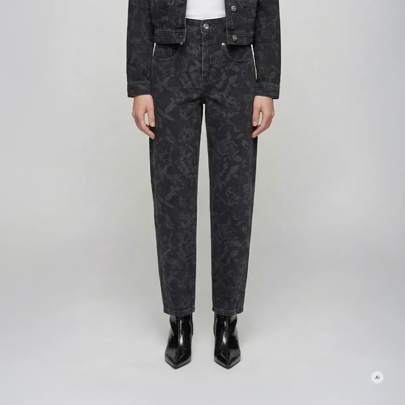 Marc Aurel Ausgestellte Jeans Der Print verleiht dieser Barrel-Fit-Jeans einen b schwarz(Image 3)