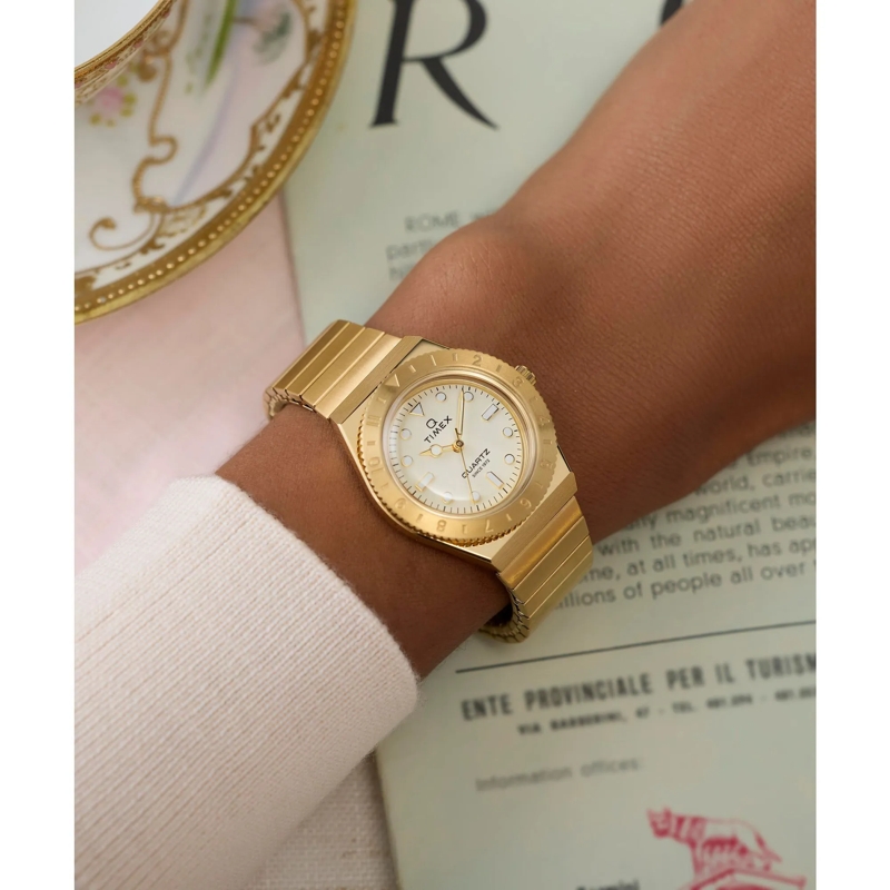 Timex Quarzuhr Quarz-Analoguhr Q Timex Mini gold(Image 7)