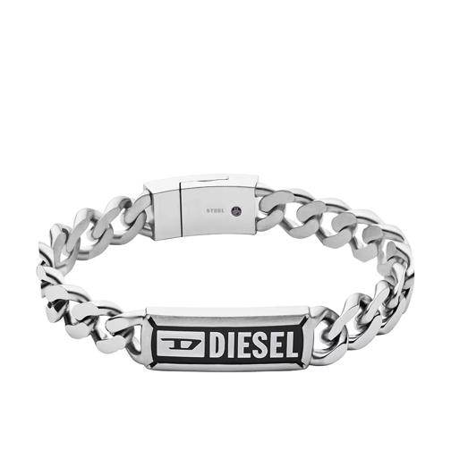 Diesel Stainless Steel Chain ID Bracelet Silver Armband