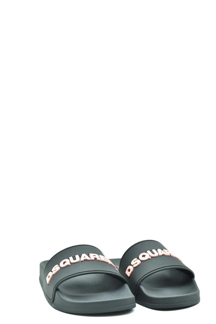 Thumbnail - Dsquared2 Sandalen - Contemporary Black Slides With Contrasting Raised - Gr. 40 (EU) - in Grau - für Damen