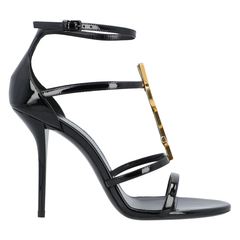 Saint Laurent Sandalen Cassandra Sandals In Patent Leather Black Black