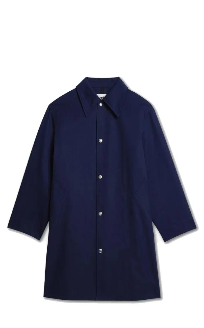 Thumbnail - AMI Paris - Navy Blue Cotton Mac Coat - Größe 48 - blau