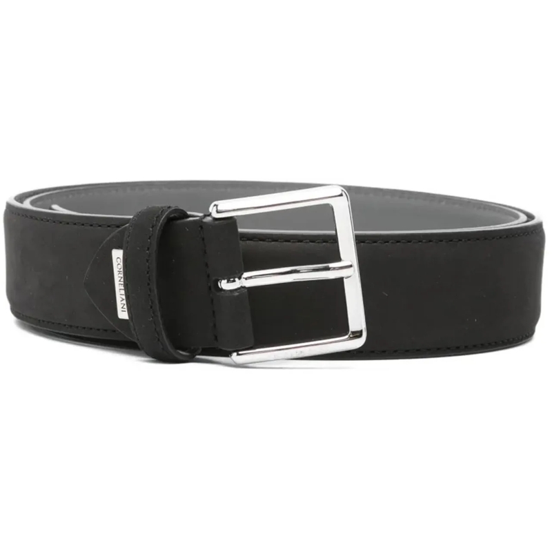 Corneliani Ceinture riem daim zwart blau