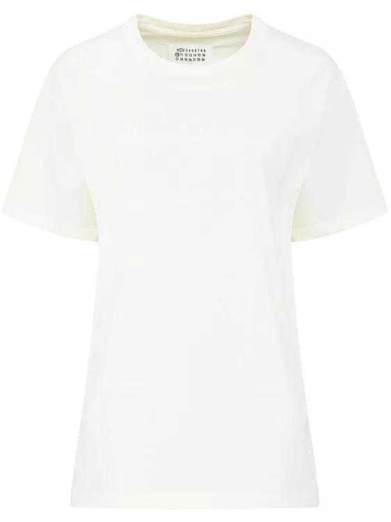 Maison Margiela - Crew Neck Logo Print T-Shirt - Größe S - white