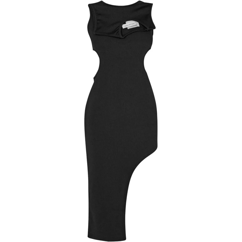 FENG CHEN WANG Minikleid Double Collar Dress schwarz