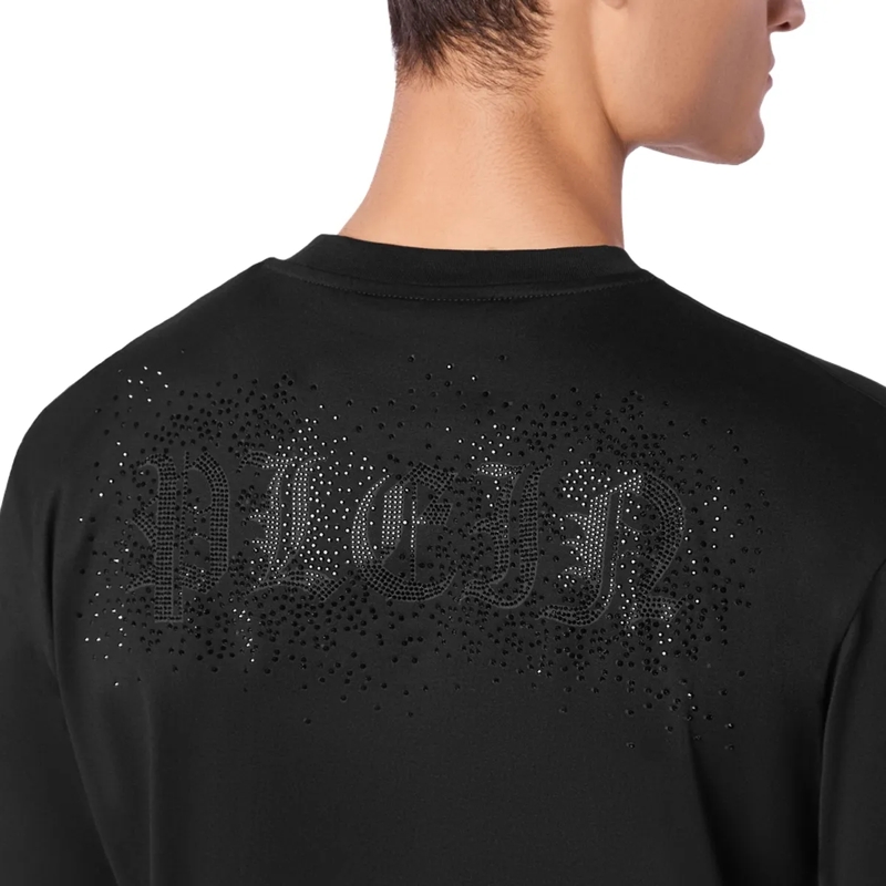 Philipp Plein T-Shirt T-Shirt Gothic Plein Mit Schmucksteinen schwarz(Image 4)