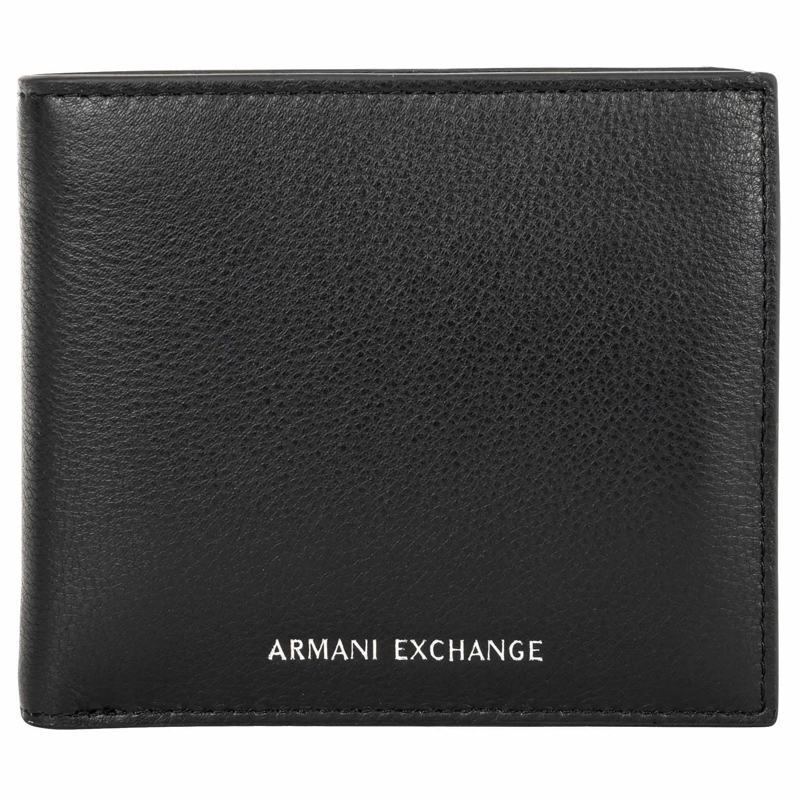 Armani Exchange Geldbörse PLAIN LEATHER BIFOLD WITH COIN POCKET 1er Pack schwarz